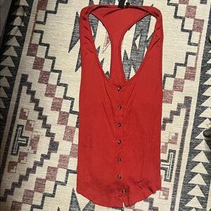 Urban Outfitters Red Button-Front Tank Top
